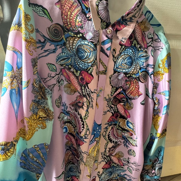 Versace Multicolor Women's Blazer with Oceanic Print silk only worn once perfect